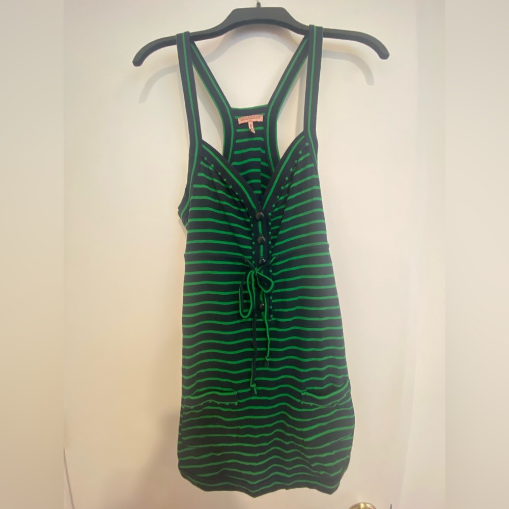 Worn once Juicy Couture blue & green striped short dress or coverup size M